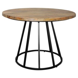 Mesa TÍVOLI Ø130 cm de Comedor, Madera Natural / Metal Negro - Vackart. Modernas y exclusivas mesas de diseño nórdico en Vackart, tu tienda de diseño online.