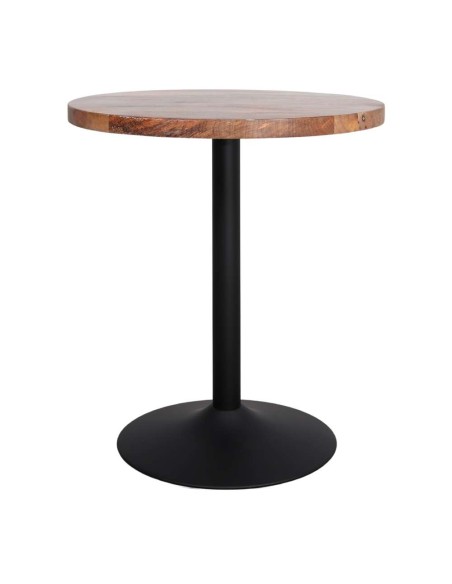 Mesa TULIP Ø70 cm, Mango Natural / Metal Negro. Vackart