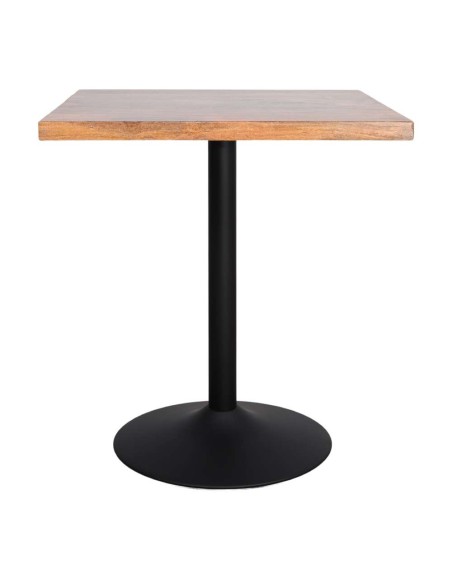 Mesa TULIP 70x70 cm, Mango Natural / Metal Negro. Vackart