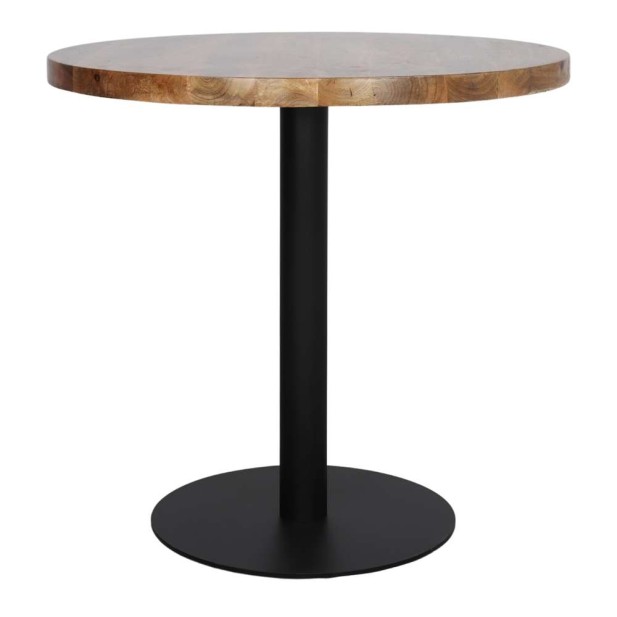 Mesa DUKE Ø70 cm, Mango Natural / Metal Negro. Vackart