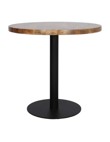 Mesa DUKE Ø80 cm, Mango Natural / Metal Negro. Vackart