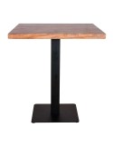 Mesa TAPIES 70x70 cm, Madera Natural / Metal Negro