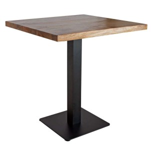 Mesa TAPIES 70x70 cm, Madera Natural / Metal Negro. Vackart 2