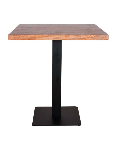 Mesa TAPIES 80x80 cm, Madera Natural / Metal Negro. Vackart