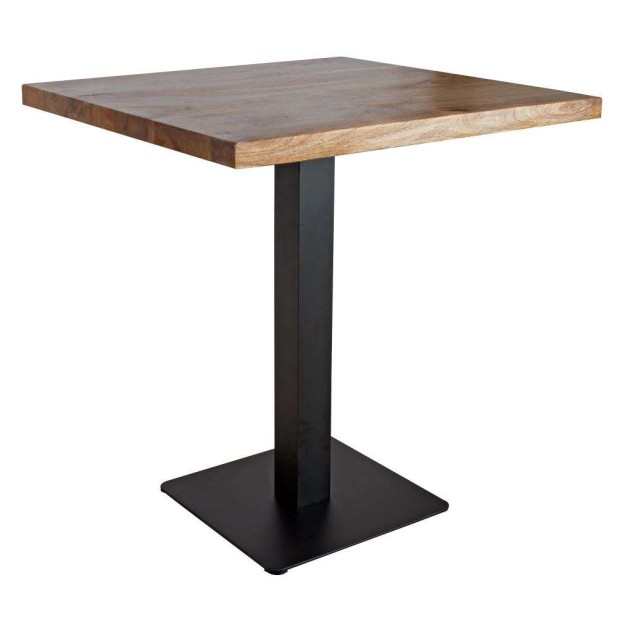 Mesa TAPIES 80x80 cm, Madera Natural / Metal Negro. Vackart