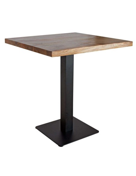 Mesa TAPIES 80x80 cm, Madera Natural / Metal Negro. Vackart
