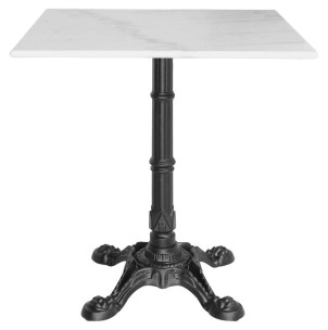 Mesa KRONOS 70x70 cm, Mármol Blanco / Metal Negro - Vackart. Modernas y exclusivas mesas de diseño nórdico en Vackart, tu tienda de diseño online.