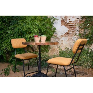 Mesa KRONOS Ø80 cm, Madera Natural / Metal Negro. Vackart 2