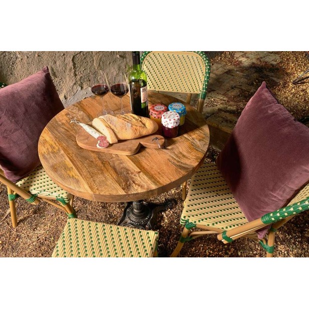 Mesa KRONOS Ø80 cm, Madera Natural / Metal Negro. Vackart Mesa KRONOS Ø80 cm, Madera Natural / Metal Negro. Vackart