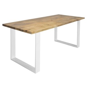 Mesa PAKIRA 180x80 cm, Mango Natural / Metal Blanco. Vackart 2