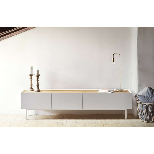 Mueble TV ARISTA 180x40 cm, Blanco - Teulat