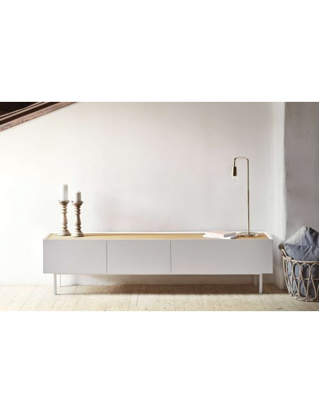 Mueble TV ARISTA 180x40 cm, Blanco - Teulat