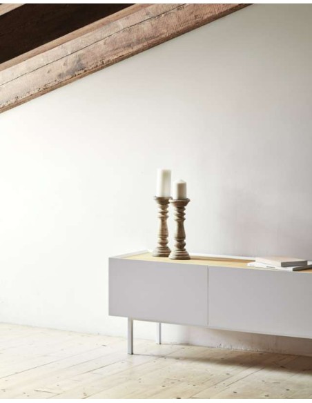 Mueble TV ARISTA 180x40 cm, Blanco - Teulat