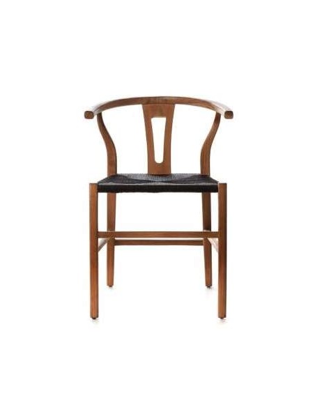 Silla ROB, Teca Reciclada Natural / Cuerda Negra - Dareels. Vackart