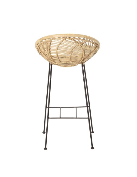 Taburete YONNE 72 cm Alto, Ratán Natural / Metal - Bloomingville. Vackart