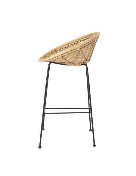 Taburete YONNE 72 cm Alto, Ratán Natural / Metal - Bloomingville. Vackart