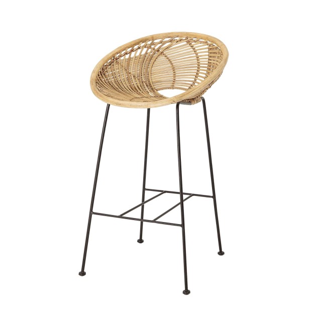 Taburete YONNE 72 cm Alto, Ratán Natural / Metal - Bloomingville. Vackart