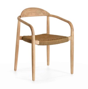 Silla NINA, Acacia Natural / Cuerda Natural - Vackart. Las modernas y sillas de diseño de Kave Home, en Vackart tu tienda de diseño online.