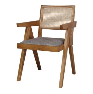 Silla con Brazos BALFORD, Madera Marrón / Textil - Vackart. Las más exclusivas y modernas sillas de diseño nórdico en Vackart, tu tienda diseño online.
