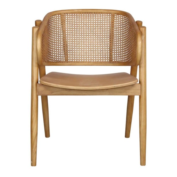 Silla con Brazos YUMAK, Madera / Ratán Natural. Vackart