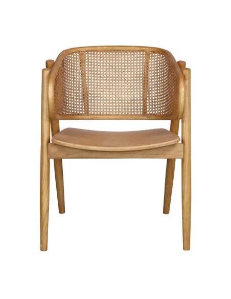 Silla con Brazos YUMAK, Madera / Ratán Natural. Vackart