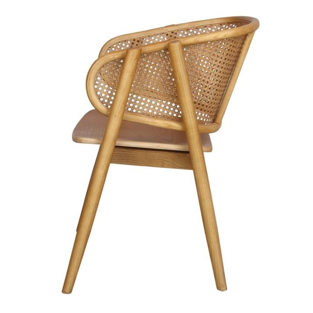 Silla con Brazos YUMAK, Madera / Ratán Natural. Vackart