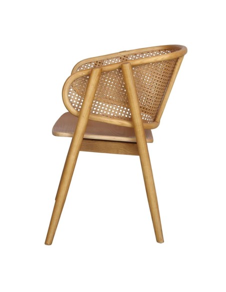 Silla con Brazos YUMAK, Madera / Ratán Natural. Vackart