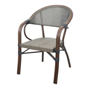 Silla con Brazos MOANA, Aluminio Natural / Textilene - Vackart. Modernas y exclusivas sillas de diseño nórdico en Vackart, tu tienda de diseño online.