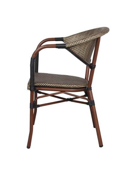 Silla BAMAKO, Aluminio Marrón / Textilene. Vackart