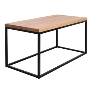 Mesa BALCONY 100x60x75 cm, Madera Natural / Metal Negro. Vackart 2