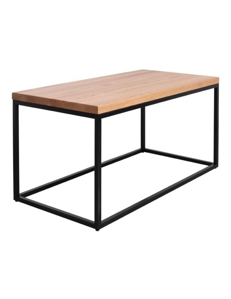 Mesa BALCONY 100x60x75 cm, Madera Natural / Metal Negro. Vackart