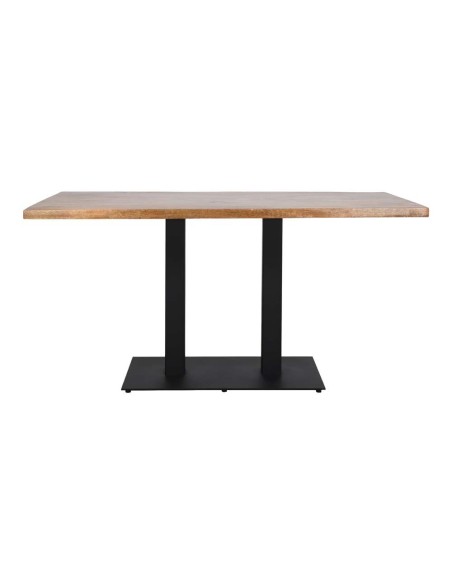 Mesa FERRO DOBLE 150x80 cm, Madera Natural / Metal Negro. Vackart