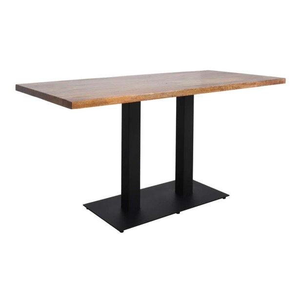 Mesa FERRO DOBLE 150x80 cm, Madera Natural / Metal Negro. Vackart