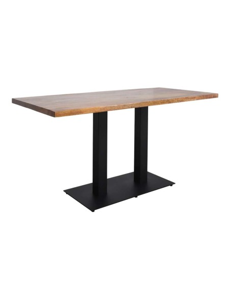 Mesa FERRO DOBLE 150x80 cm, Madera Natural / Metal Negro. Vackart