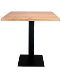 Mesa FERRO 70x70x72 cm, Madera Natural / Metal Negro