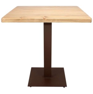 Mesa FERRO 70x70x72 cm, Madera Natural / Metal Óxido - Vackart. Las más exclusivas y modernas mesas de diseño nórdico en Vackart, tu tienda de diseño online.