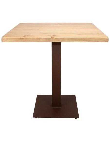Mesa FERRO 70x70x72 cm, Madera Natural / Metal Óxido. Vackart