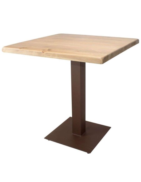 Mesa FERRO 70x70x72 cm, Madera Natural / Metal Óxido. Vackart