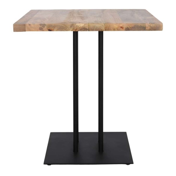 Mesa SIDECAR 70x70x72 cm, Madera Natural / Metal Negro. Vackart