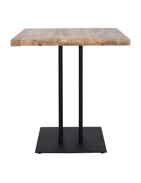 Mesa SIDECAR 70x70x72 cm, Madera Natural / Metal Negro. Vackart