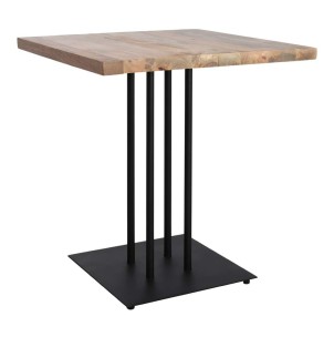 Mesa SIDECAR 70x70x72 cm, Madera Natural / Metal Negro. Vackart 2