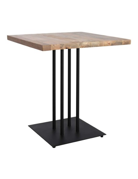 Mesa SIDECAR 70x70x72 cm, Madera Natural / Metal Negro. Vackart