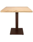 Mesa FERRO 70x70x102 cm, Madera Natural / Metal Óxido