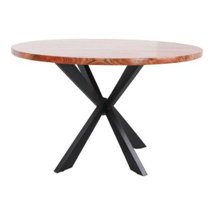 Mesa OKSANA Ø110 cm, Madera Natural / Metal Negro. Vackart 2