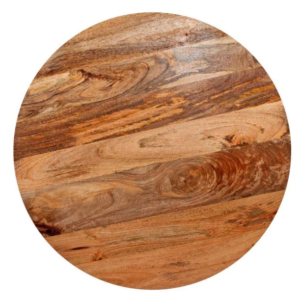 Mesa OKSANA Ø110 cm, Madera Natural / Metal Negro. Vackart