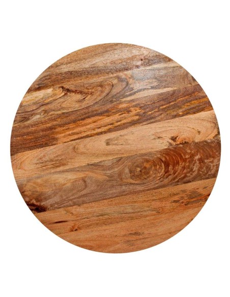 Mesa OKSANA Ø110 cm, Madera Natural / Metal Negro. Vackart