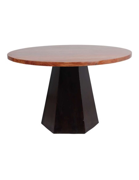 Mesa SASKIA Ø110 cm, Mango Natural / Acacia Negra. Vackart