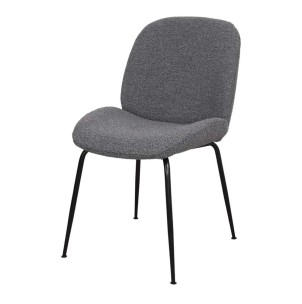 Silla BRANDO, Lana Bouclé Gris / Metal Negro - Vackart. Las modernas y más exclusivas sillas de diseño nórdico en Vackart, tu tienda diseño online.