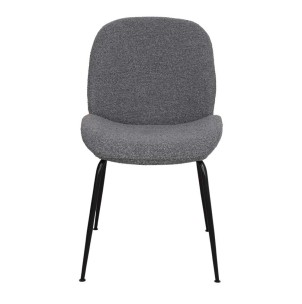 Silla BRANDO, Lana Bouclé Gris / Metal Negro. Vackart 2