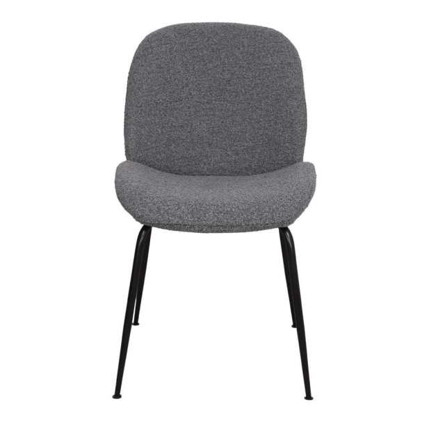 Silla BRANDO, Lana Bouclé Gris / Metal Negro. Vackart